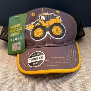 John Deere toddler boy's construction baseball cap.